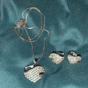 Swarovski Heart Necklace and Heart Earrings